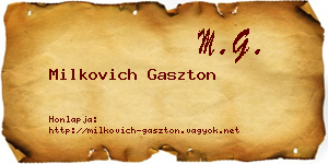 Milkovich Gaszton névjegykártya